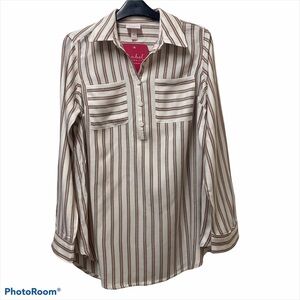 Ingrid Isabel Maternity Long Sleeve Button Stripe Shirt Top